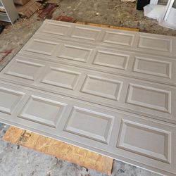 8x7 Sandtone 2inch Thick Vinyl Back Insulated Garage Door With All New Hardware 