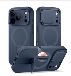 Navy Blue iPhone 17 Pro Max with Kickstand and Camera Cover