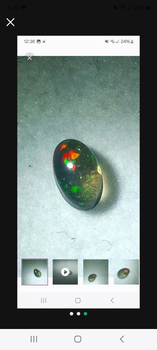 .30ctw Ethiopian Black Fire Opal Cabachon 100% GENUINE