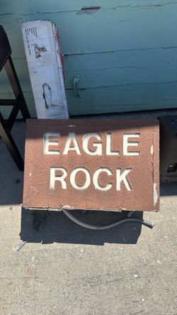 Old Eagle rock sign lighted
