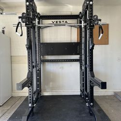 PRO SERIES Ultimate 3-1 Half Rack Functional Trainer w/Smith Machine Bar | 400lb Stack | Gym Equipment | Fitness | Commercial | Squat Rack 