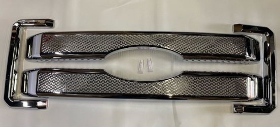 11-16 Ford F-250, F-350 Super Duty chrome grille overlay moulding diamond mesh