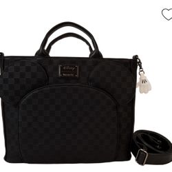 Loungefly Mickey Mouse Checkered Texture Convertible Backpack & Tote Bag