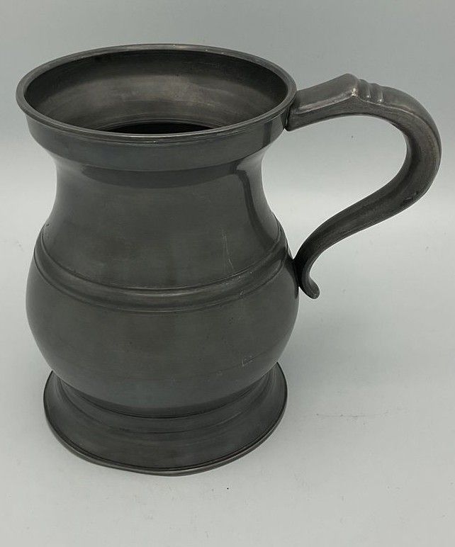 Vintage Pewter Bellied Shape Tankard Mug
