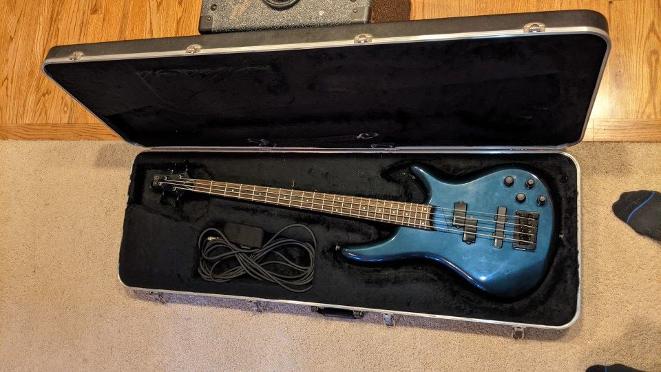 Ibanez Bass Guitar and Peavey Amp