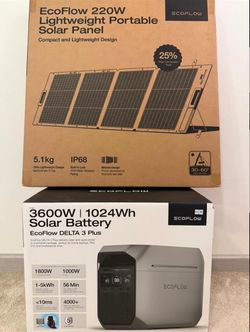 Brand New Ecoflow Delta 3 plus and solar panel 230W Panels