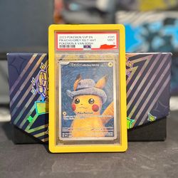 PSA 9 Pikachu With Grey Felt Hat (Van Gough)