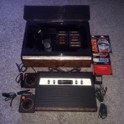 Atari 2600 Sears Video Arcade Console + 11 Games Tested and Working + Storage 