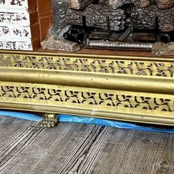 Vintage Antique Solid Brass Fireplace Fender
