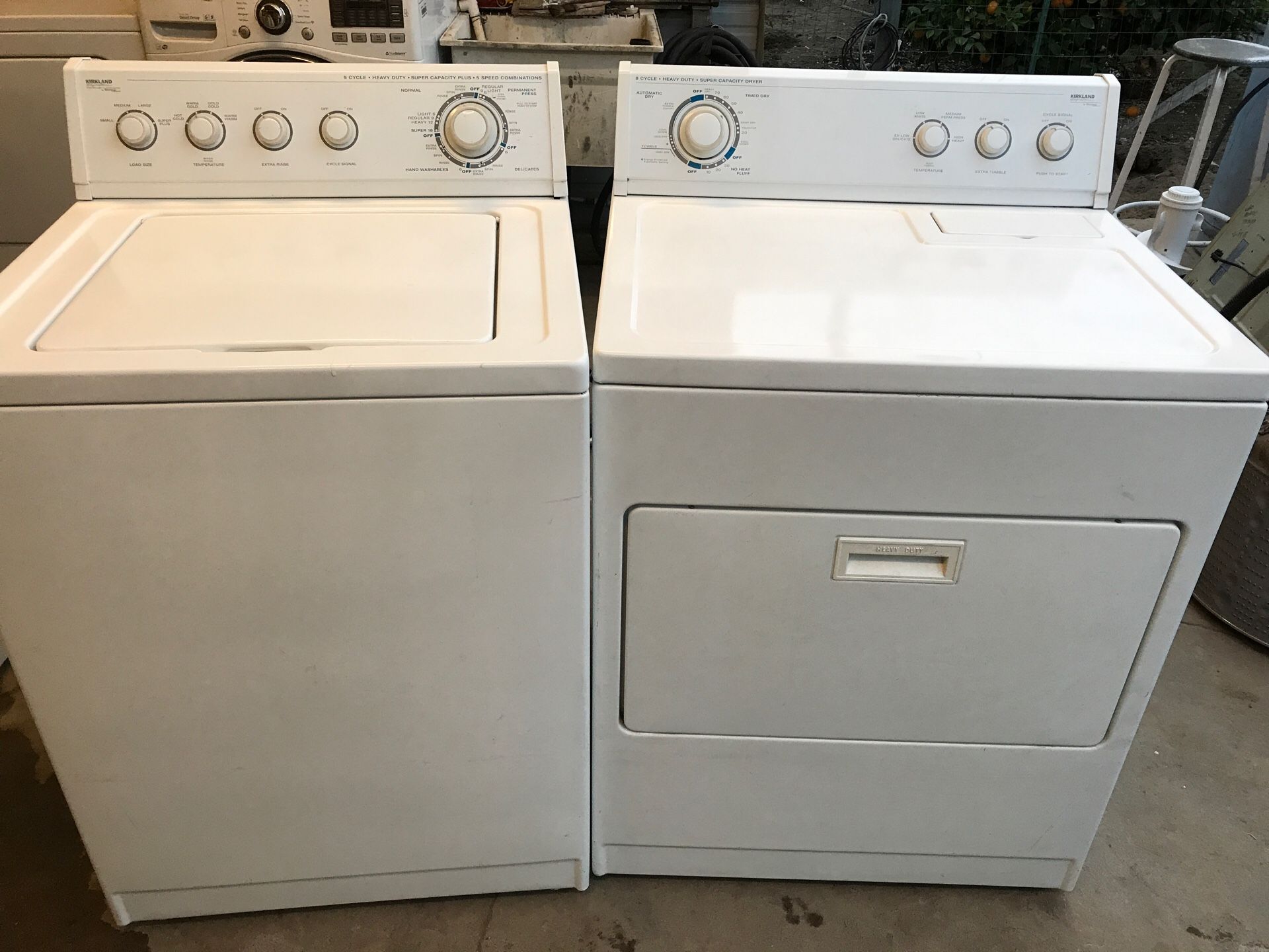 Kirkland heavy duty super capacity plus washer heavy duty super capacity dryer set for Sale in