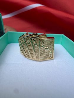 14k playing card ring