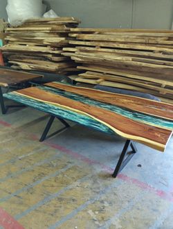 Ocean Purple Heart Epoxy River Table