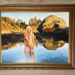 Framed 36” X 48” Brian Babinski Original Oil Painting Nude Landscape