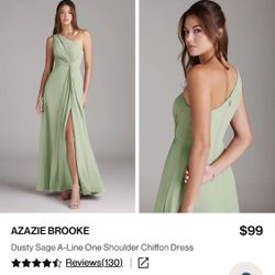 Azazie Dusty Sage Bridesmaid Dress