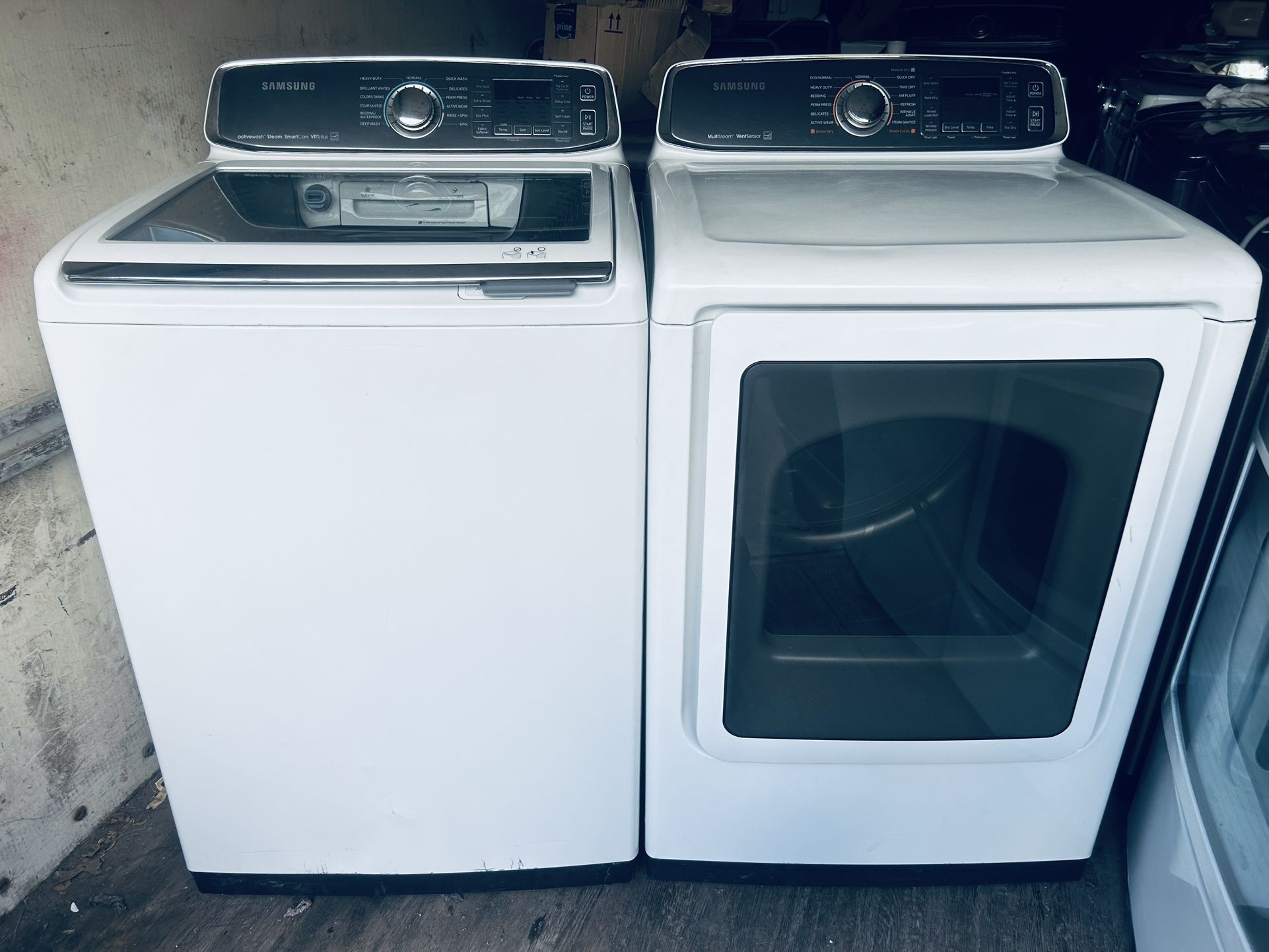 SAMSUNG. WASHER AND GAS DRYER
