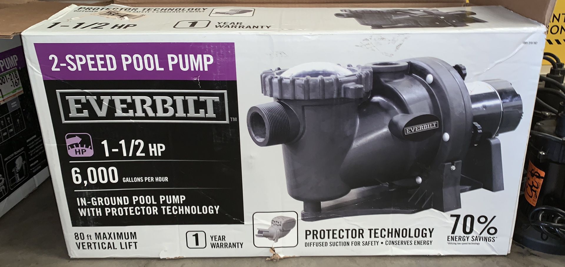 Everbilt 1.5 HP 230-Volt 2-Speed Pool Pump with Protector Technology 6,000 GPH