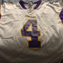 NFL Reebok On Field Youth Brett Favre #4 Minnesota Vikings White Jersey XL 18-20