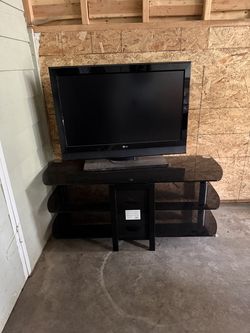 tv stand with tv