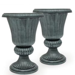 Plastic Outdoor Round Floor Planter Garden Roman-Style 