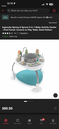 Ingenuity Spring & Sprout 2-in-1 Baby Activity Center / Play Table