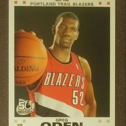 2007 2007-08 Topps Greg Oden Portland Trail Blazers #1 Rookie RC White Card Basketball Collectible Sports NBA
