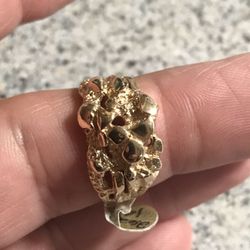 14kt men’s large nugget ring