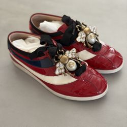 Gucci Ace Crystal Bee Sneakers