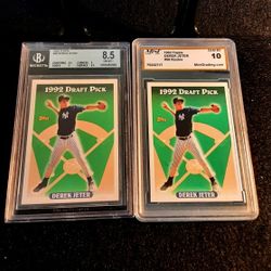 Derek Jeter 2 Card Rookie Lot Graded!! 