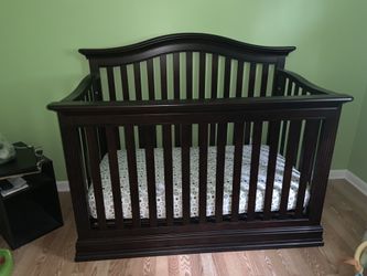 Espresso Brown Baby Crib & Toddler Rails