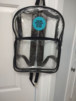 Clear backpack does have a spot with a blue circle that does not come off You could put a sticker