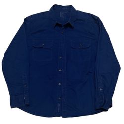 Lucky Brand Utility Shirt Men’s XL Blue Long Sleeve Button Up Pocket Outdoor
