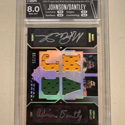 2006 Upper Deck Black Dual Jersey Auto Magic Johnson Adrian Dantley /25