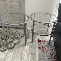 Glass End Table Set