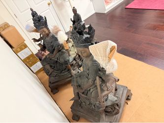 Large Heavy Cast Bronze-Style Daoism Deity / Bodhisattva Statues