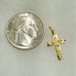 Vintage 1/20 14K GF THEDA Dainty Cross Pendant (Gold Filled, 5% 14K Gold) STYLE7