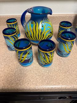 Hand-painted 7-piece Drink-ware Set