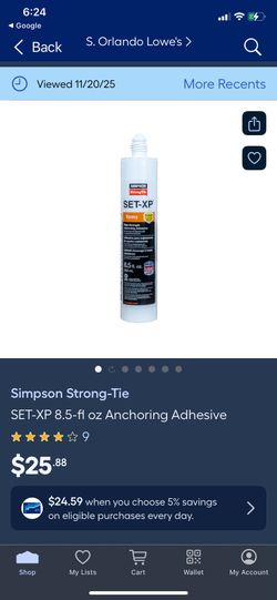 Set-XP Epoxy Anchoring Adhesive 8.5oz