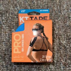 KT Tape Pro Kinesiology Therapeutic Precut Tape Strips, Laser Blue, 20 count