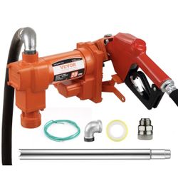 VEVOR Fuel Transfer Pump, 12V DC 20 GPM 1/4 HP, Gasoline Extractor Pump with Automatic Nozzle, Discharge Hose & Suction Pipe for Gasoline, Diesel, Ker