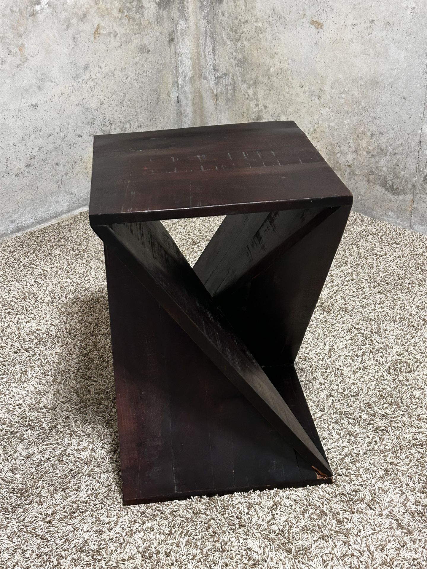 Twist- Style Wood Accent Table