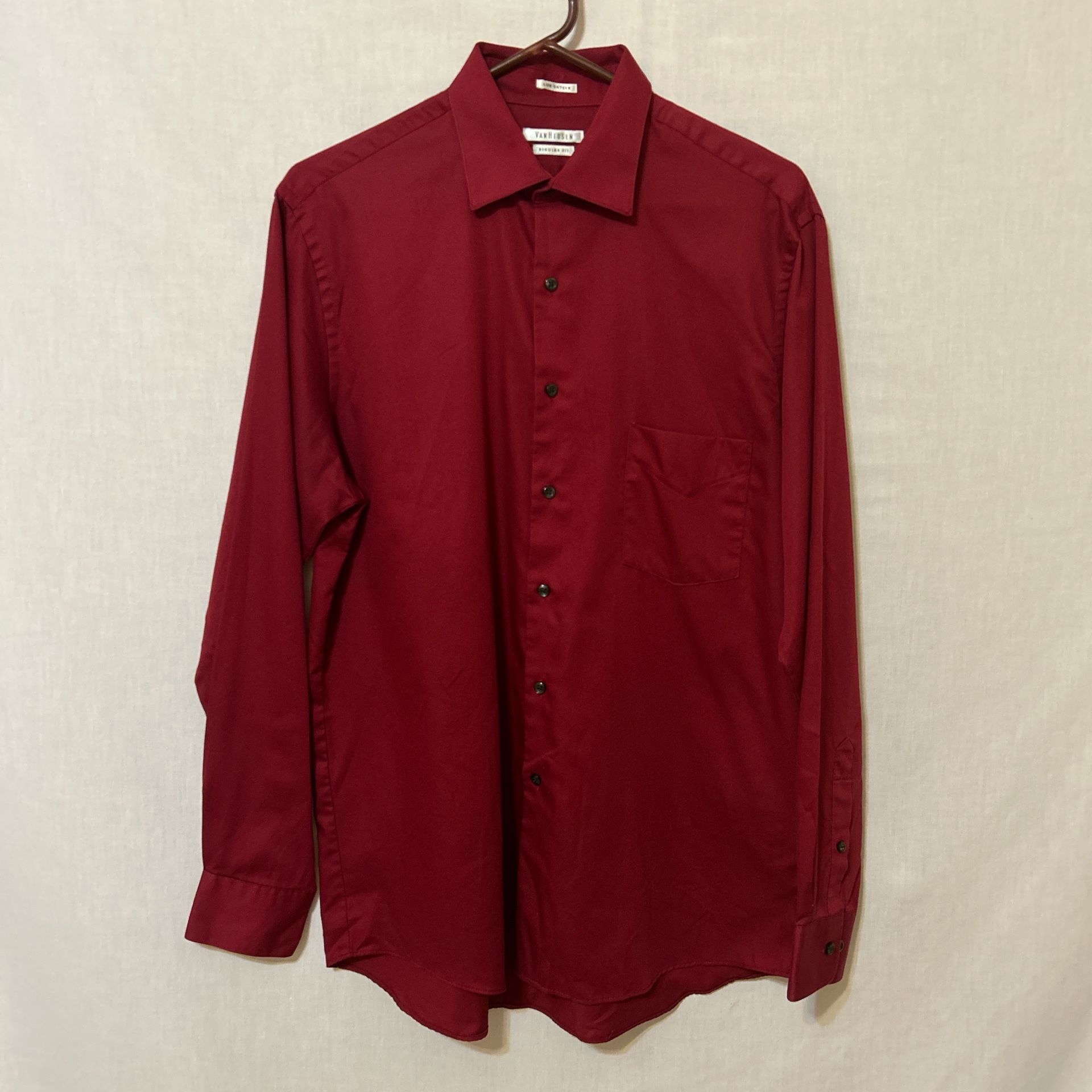 Van Heusen Red Dress Shirt Classic Style