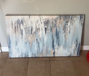 2 VEAEE Abstract Canvas Wall Art,Vintage Wall Pictures,Living Room Wall Decor Blue Brown Canvas Painting Artwork Prints for Bedroom Kitchen Office Hom