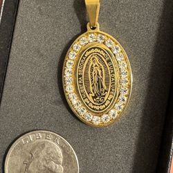 Gold Virgen De Guadalupe Charm