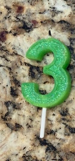 Free Number 3 candle