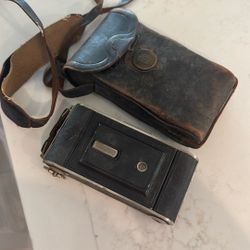 Old Antique Camera With Leather Case