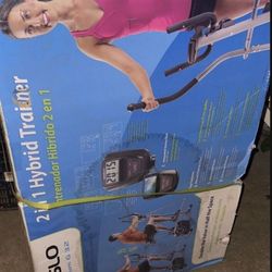 Weslo Momentum G 3.2 hybrid trainer, which is a 2-in-1 fitness machine Weslo Momentum G 3.2 hybrid trainer, which is a 2-in-1 fitness machine that com