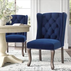 Kailyn Tufted Velvet Upholstered Wingback Side Chair set of 2 