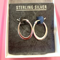 New Sterling Silver Hoop Earrings 