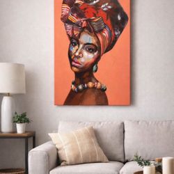 African Modern Portrait Canvas Art