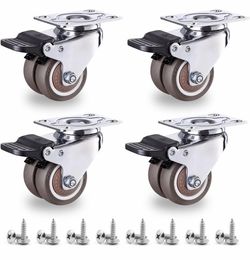 2" Heavy Duty Casters Wheels,Total Load 880Lbs Pack of 4 with Brake